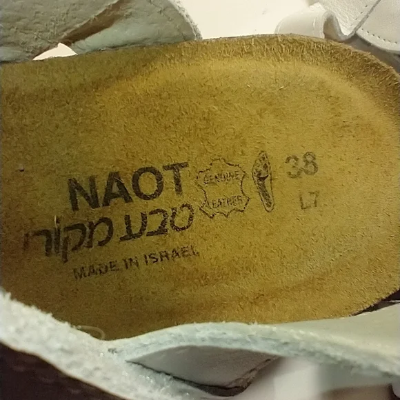 Naot Kayla White Leather Comfort Wedge Sandals Women's sz 7(38). - Picture 10 of 10